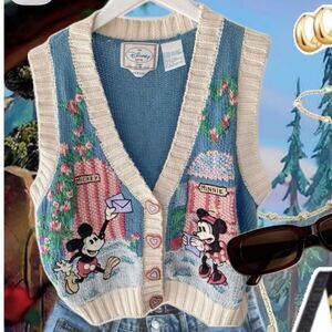 ISO SEARCHING Disney Blue and Cream V-Neck Sweater Vest